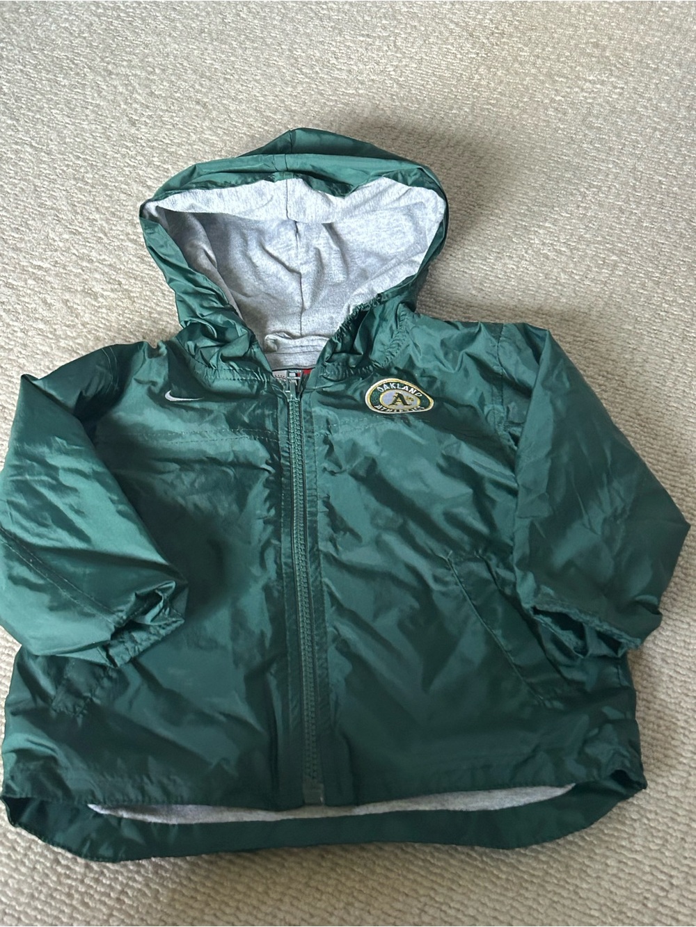 Nike Kids Green Hooded Raincoat Jacket